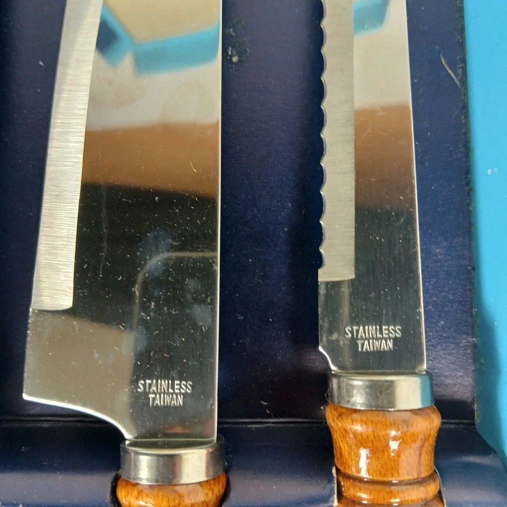 Vtg Sheaffer Collection Stainless Cutlery Set Wooden Handled Knives 6 Piece New